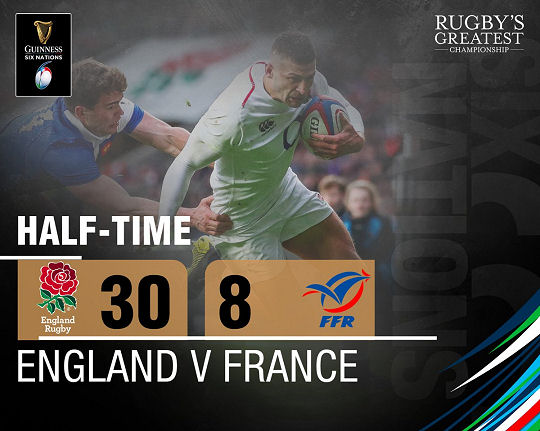 England v France HT Six Nations 2019